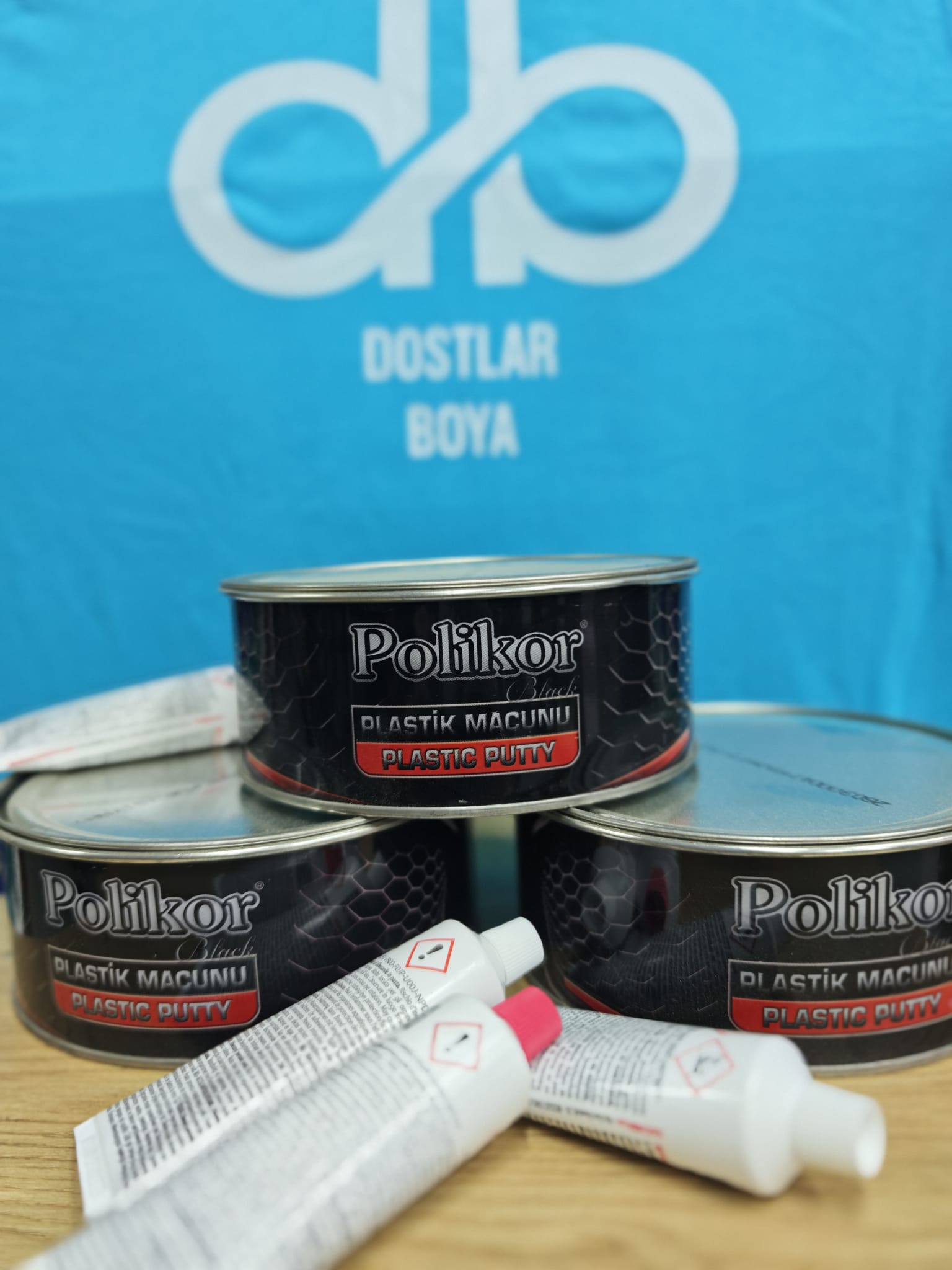 Polikor black plastik macunu 800 gr